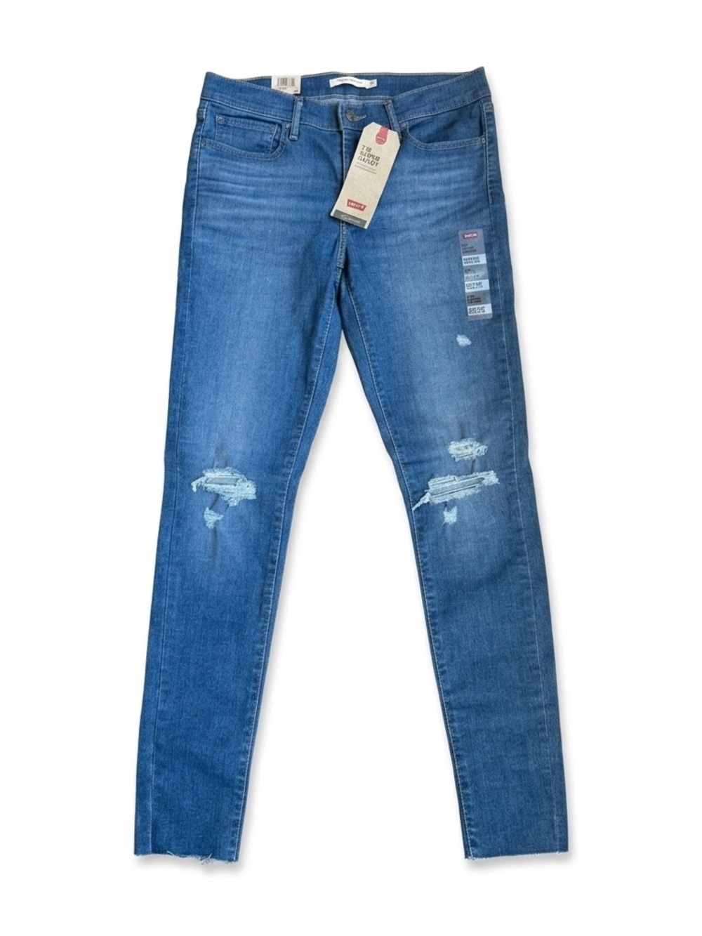 Levi’s 710 Super Skinny Distressed Raw Hem Skinny Jeans